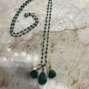 GORGEOUS GREEN NECKLACE AND EARRINGS